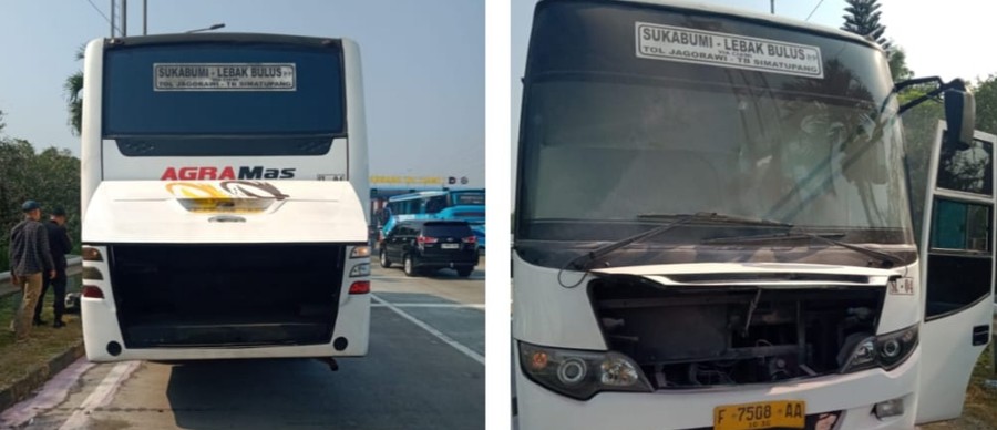 Bus Terbakar di Tol Jagorawi Arah Bogor, Diduga Korsleting Listrik