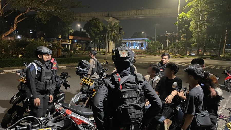 Operasi Malam Brimob Polda Metro Jaya Cegah Tawuran di Dua Wilayah