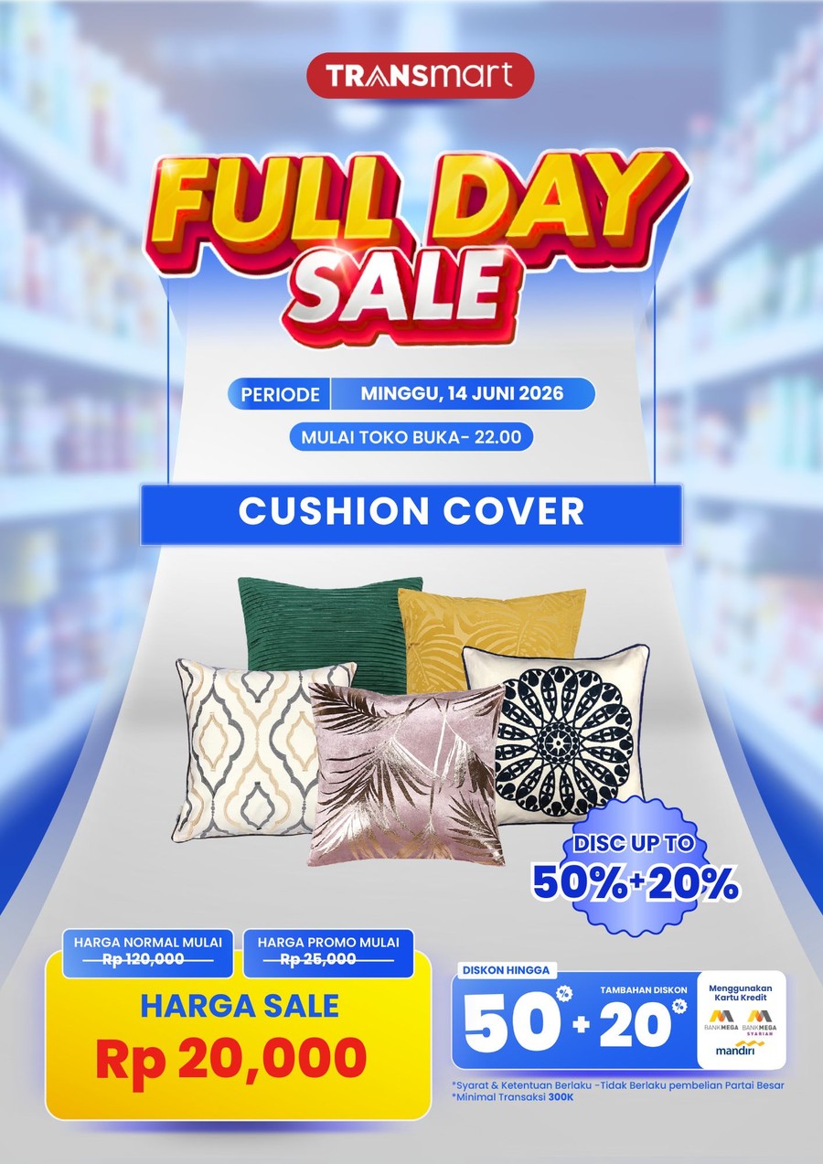 Transmart Full Day Sale Hadir Lagi! Sarung Bantal Sofa Dibanderol Rp 20 Ribu