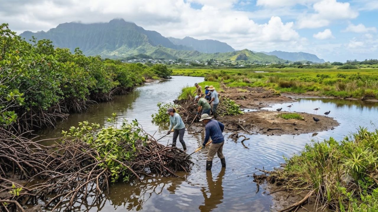 Hawaii Basmi Bakau Merah Invasif di Perairan Kailua Demi Burung Langka
